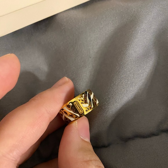 Coach Animal Print Gold Plated Ring - Picture 3 of 4